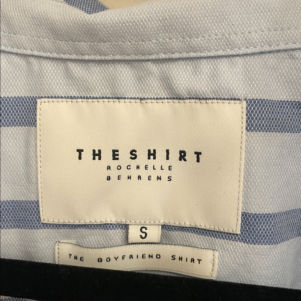 The Shirt by Rochelle Behrens Blue Stripe The Boyfriend Button Down Shirt - Picture 3 of 7